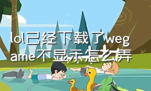 lol已经下载了wegame不显示怎么弄