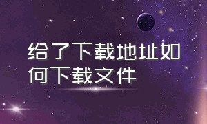 给了下载地址如何下载文件