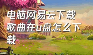 电脑网易云下载歌曲在u盘怎么下载