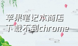 苹果笔记本商店下载不到chrome