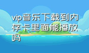 vip音乐下载到内存卡里面能播放吗