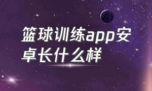 篮球训练app安卓长什么样