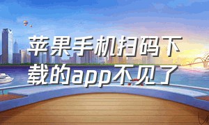 苹果手机扫码下载的app不见了