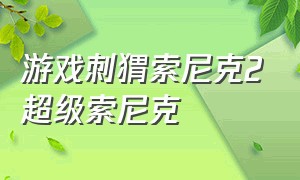 游戏刺猬索尼克2超级索尼克