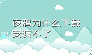 夜鸦为什么下载安装不了