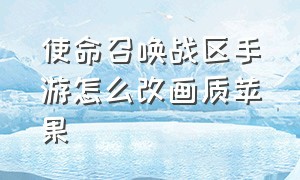 使命召唤战区手游怎么改画质苹果