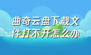 曲奇云盘下载文件打不开怎么办