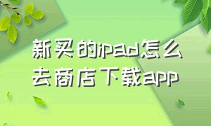 新买的ipad怎么去商店下载app