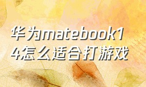 华为matebook14怎么适合打游戏