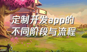 定制开发app的不同阶段与流程