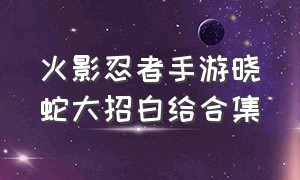 火影忍者手游晓蛇大招白给合集