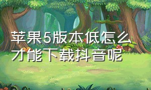 苹果5版本低怎么才能下载抖音呢