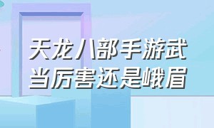 天龙八部手游武当厉害还是峨眉