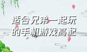 适合兄弟一起玩的手机游戏高配