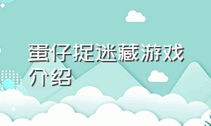 蛋仔捉迷藏游戏介绍