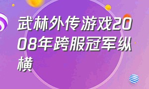 武林外传游戏2008年跨服冠军纵横