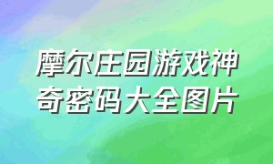 摩尔庄园游戏神奇密码大全图片