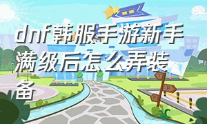 dnf韩服手游新手满级后怎么弄装备