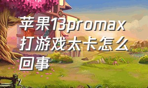 苹果13promax打游戏太卡怎么回事