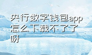 央行数字钱包app怎么下载不了了呀