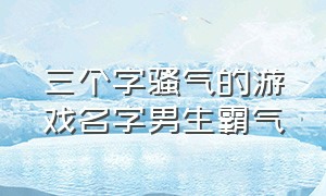 三个字骚气的游戏名字男生霸气