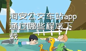 海安公交车站app通过哪些程序下载