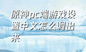 原神pc端游戏设置中文怎么调出来