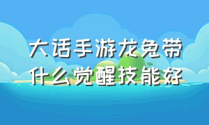 大话手游龙兔带什么觉醒技能好