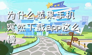 为什么苹果手机突然下载app这么慢