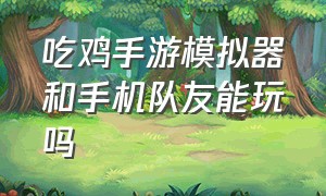 吃鸡手游模拟器和手机队友能玩吗