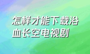 怎样才能下载浴血长空电视剧