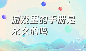 游戏里的手册是永久的吗