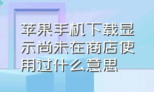 苹果手机下载显示尚未在商店使用过什么意思