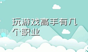 玩游戏高手有几个职业