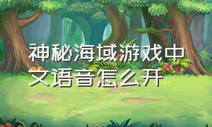 神秘海域游戏中文语音怎么开