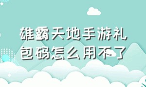 雄霸天地手游礼包码怎么用不了