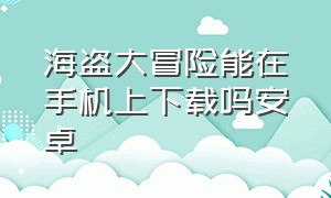 海盗大冒险能在手机上下载吗安卓