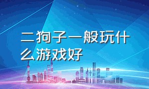 二狗子一般玩什么游戏好