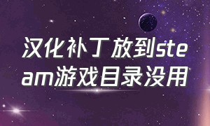 汉化补丁放到steam游戏目录没用