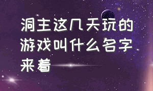 洞主这几天玩的游戏叫什么名字来着