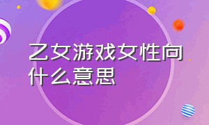 乙女游戏女性向什么意思