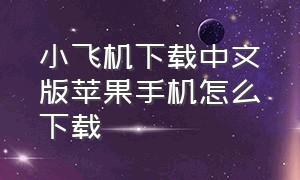 小飞机下载中文版苹果手机怎么下载