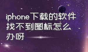 iphone下载的软件找不到图标怎么办呀