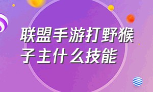 联盟手游打野猴子主什么技能