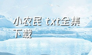 小农民 txt全集下载