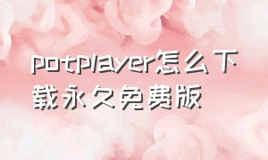 potplayer怎么下载永久免费版