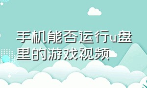 手机能否运行u盘里的游戏视频