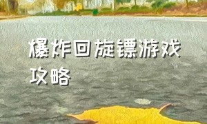 爆炸回旋镖游戏攻略