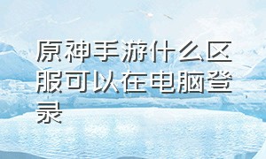 原神手游什么区服可以在电脑登录