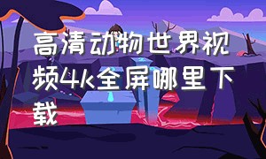 高清动物世界视频4k全屏哪里下载